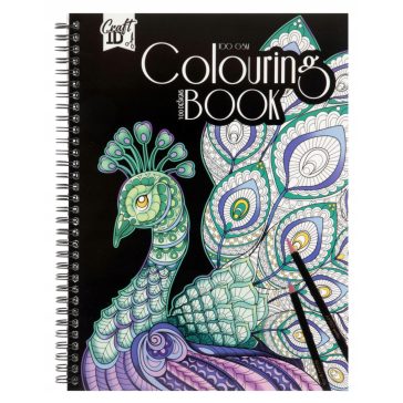 Spirálozott színező füzet 100 képpel, páva CraftArt