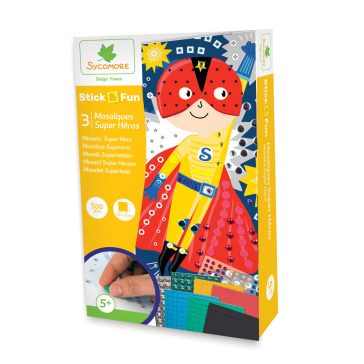   Sycomore, stick'n fun, mozaikkép-készítő, szuperhős
