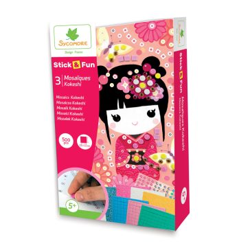 Sycomore, stick'n fun, mozaikkép-készítő, kokeshi