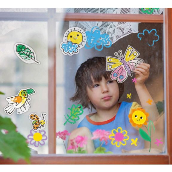 Ablakmatrica színező készlet, A dzsungel állatai Haku Yoka