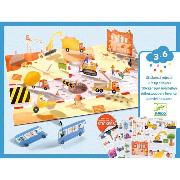 Matricázós sztorik, 3D - Közlekedés járművekkel - Lift-up stickers - Vehicles