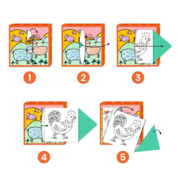 Színezőjáték feladványokkal- Farm- Djeco