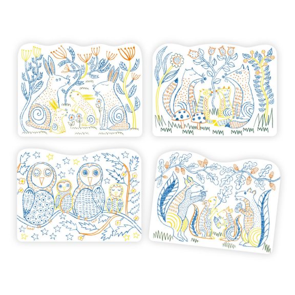 Meglepetés színező - Erdei állatok - Woodland families