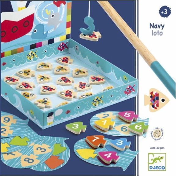 Képeslottó - Szín-szám horgászos ügyességi játék Djeco