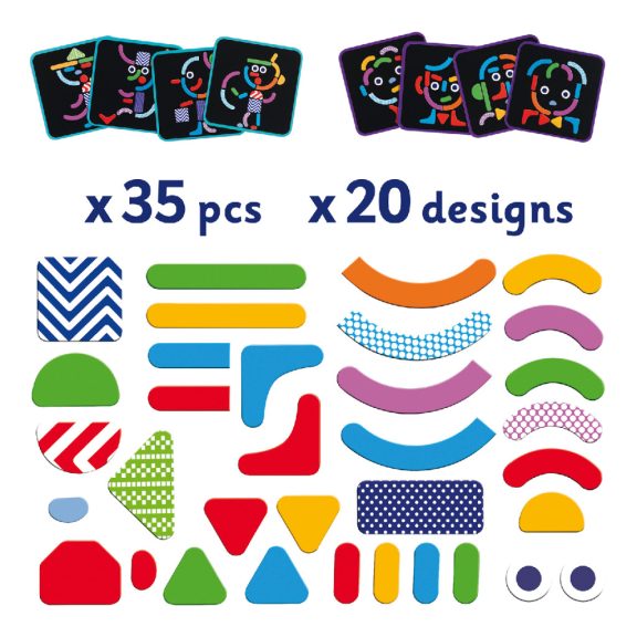 Mágneses kirakó - Geometriai formák-35 db-os Djeco