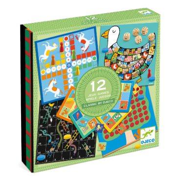   Társasjáték klasszikus - Társasjáték készlet 4+, 12 játék - Classic box 4+