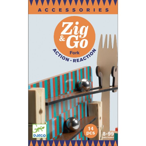 Építőjáték- Akció-reakció -Zig & Go- villa és csipeszek-14 db-os