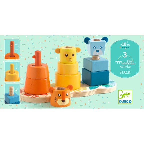 Toronyépítő fejlesztő játék - Multi Stack Djeco