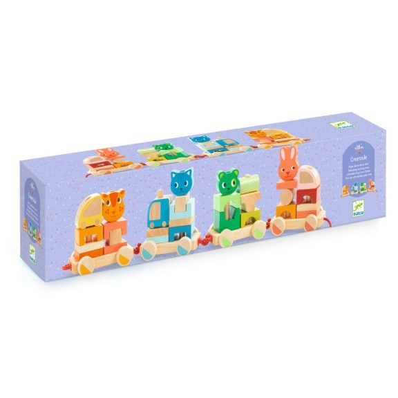 Húzható- és építőjáték - Kisvonat, 34 db-os - Créaroule, my little train