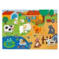   Óriás puzzle - Tanyasi állatsimogató, 12+8 db-os - Tactile farm puzzle