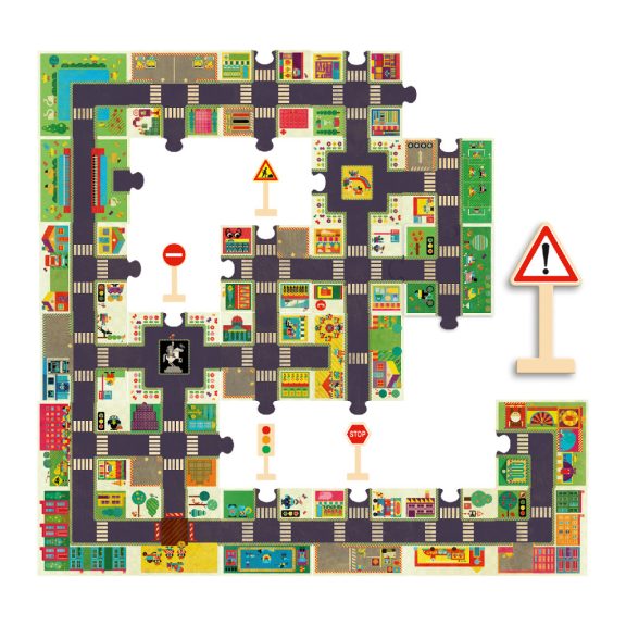 Óriás puzzle - Város - 100x63 cm- Djeco
