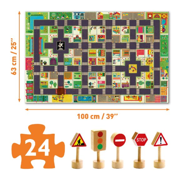 Óriás puzzle - Város - 100x63 cm- Djeco
