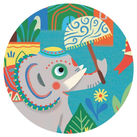 Formadobozos puzzle - indiai elefánt- 24dbos Djeco