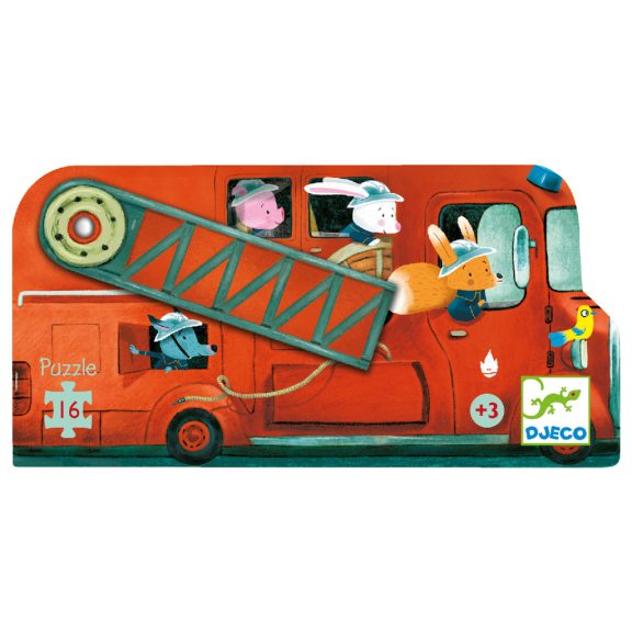Formadobozos puzzle - A tűzoltóautó, 16 db-os - The fire truck 