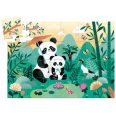 Formadobozos puzzle - Panda és kicsinye -24db-os Djeco