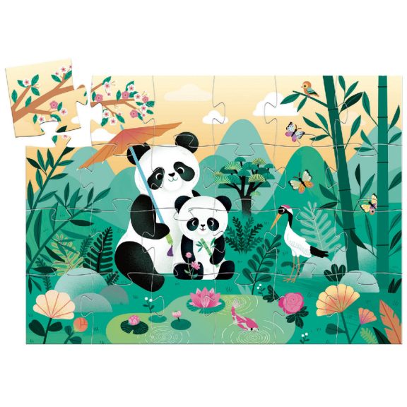 Formadobozos puzzle - Panda és kicsinye -24db-os Djeco