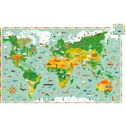   Megfigyeltető puzzle - Lenyűgöző világunk térképe-200db-os Djeco