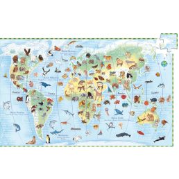Megfigyeltető puzzle - Föld állatai-100db-os Djeco