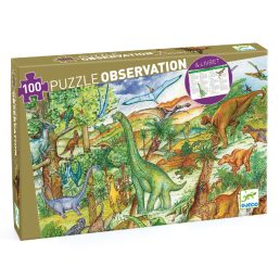 Megfigyeltető puzzle - Dinoszauruszok 100 db-os  Djeco