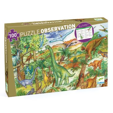 Megfigyeltető puzzle - Dinoszauruszok 100 db-os  Djeco