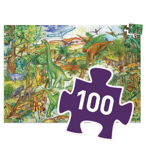 Megfigyeltető puzzle - Dinoszauruszok 100 db-os  Djeco