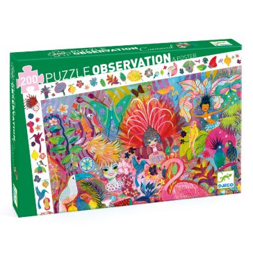 Megfigyeltető puzzle - Riói karnevál, 200 db-os  Djeco