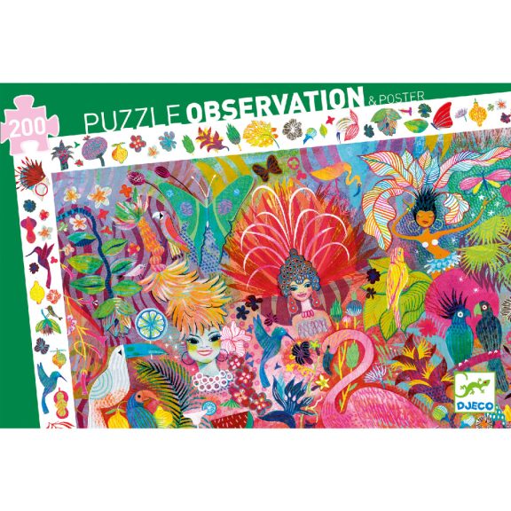 Megfigyeltető puzzle - Riói karnevál, 200 db-os  Djeco