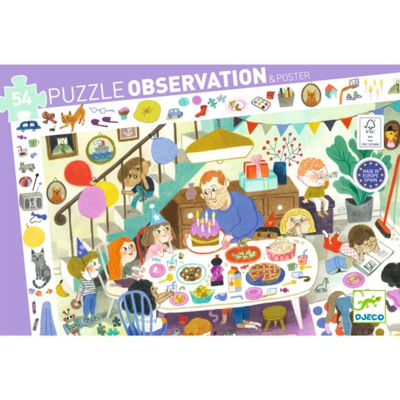 Megfigyeltető puzzle - Szülinapi parti, 54 db-os - Birthday Party