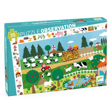 Megfigyeltető puzzle - A farm- 35 db-os  Djeco