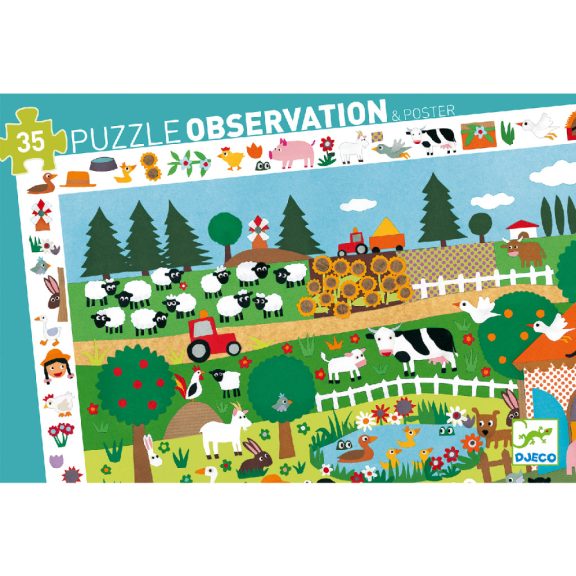 Megfigyeltető puzzle - A farm- 35 db-os  Djeco