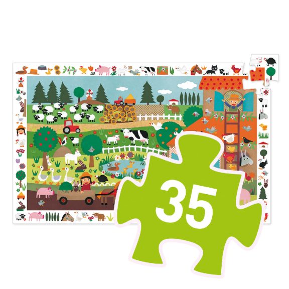 Megfigyeltető puzzle - A farm- 35 db-os  Djeco