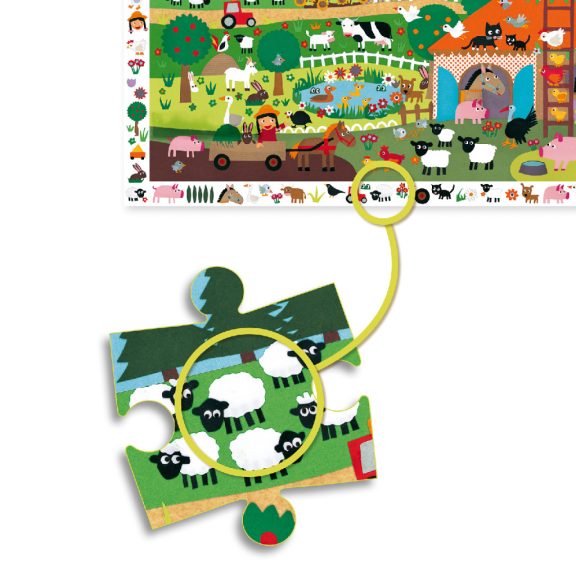 Megfigyeltető puzzle - A farm- 35 db-os  Djeco
