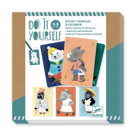 Állatos kártyakészítő kreatív játék-állatcsaládok Djeco