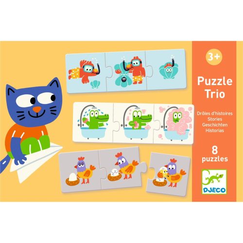 Puzzle trio 8db-os - vicces kis történetek állatokkal Djeco
