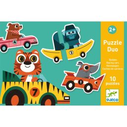 Párosító puzzle 10db-os - Autók és állatok Djeco