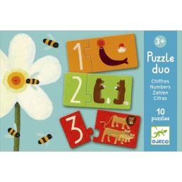   Párosító puzzle 10db-os - Számok  állatfigurákkal Djeco