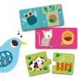 Párosító puzzle 10 db-os- Állatok és lakhelyük Djeco