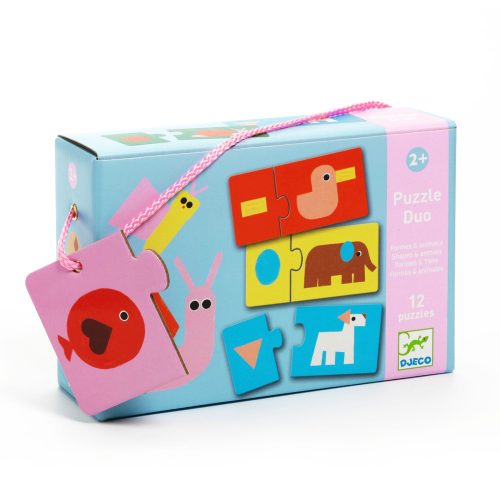 Párosító puzzle - Állati formák, 24 db-os - Shapes & Animals