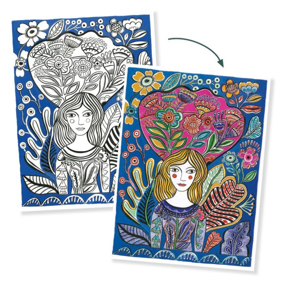 Művészeti műhely - Virágzás színezők mappa - Blooms