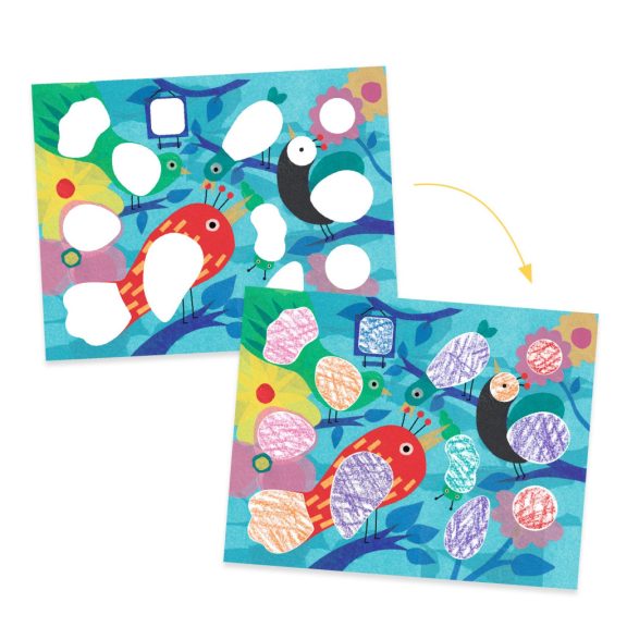 Színezés sablonokkal - Kismadár és társai - Djeco