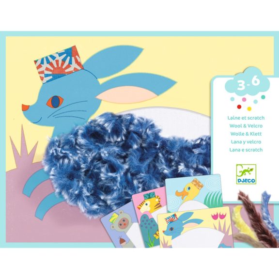 Kollázs műhely - Kalapos állatkák gyapjúval és tépőzárral - Wool and Velcro - With hats