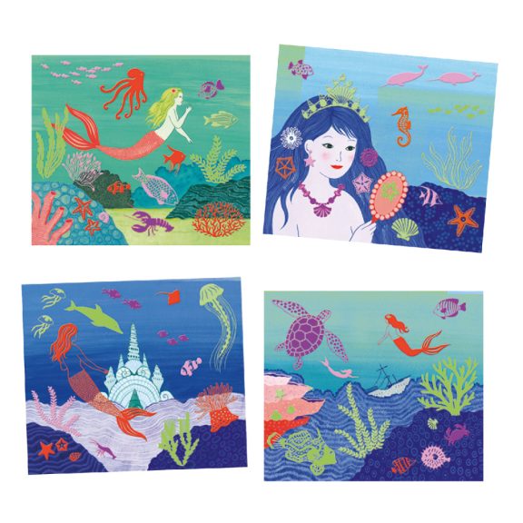 Csillámkép készítés - Sellők az óceán mélyén  Djeco