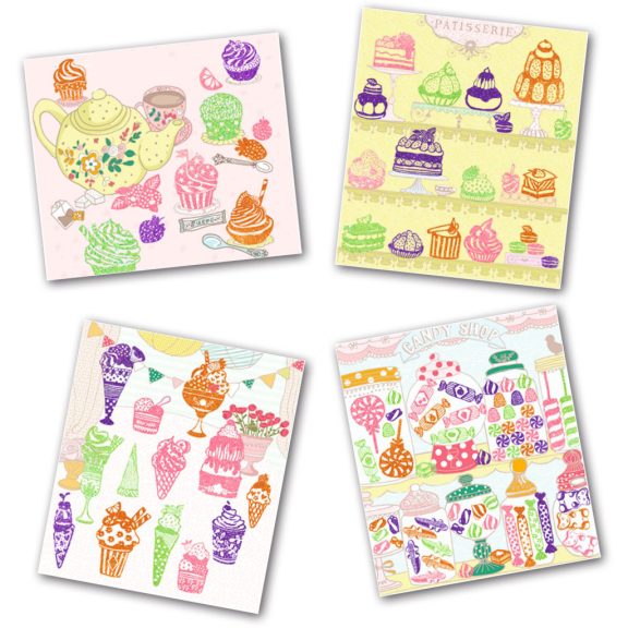 Csillámkép készítés - Édességek - Collages - Sweets Djeco