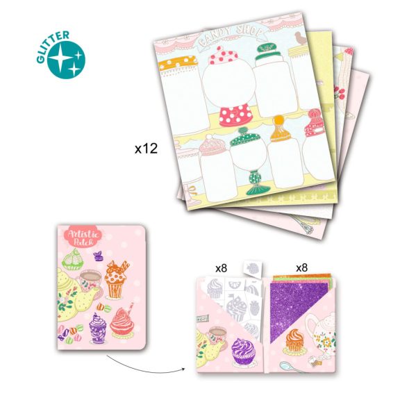 Csillámkép készítés - Édességek - Collages - Sweets Djeco