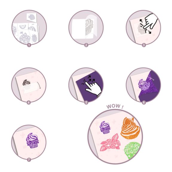 Csillámkép készítés - Édességek - Collages - Sweets Djeco