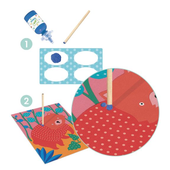 Képfestés pöttyökkel - Állatok pöttymintákkal  Djeco