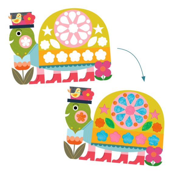 Színezés sablonokkal - vidám , mókás állatfigurák - Djeco