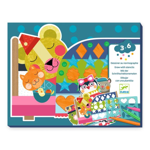 Színezés sablonokkal - vidám , mókás állatfigurák - Djeco