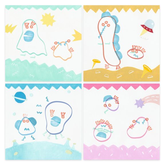 Kreatív nyomdakészlet - Szörnyikék - Up and away