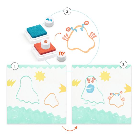 Kreatív nyomdakészlet - Szörnyikék - Up and away